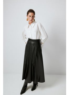 Touche Flounce Leather Skirt  - Image 1