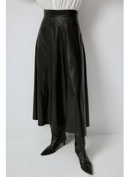 Touche Flounce Leather Skirt  - Image 3