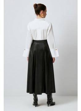 Touche Flounce Leather Skirt  - Image 4