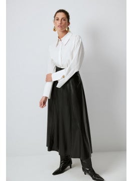 Touche Flounce Leather Skirt  - Image 2