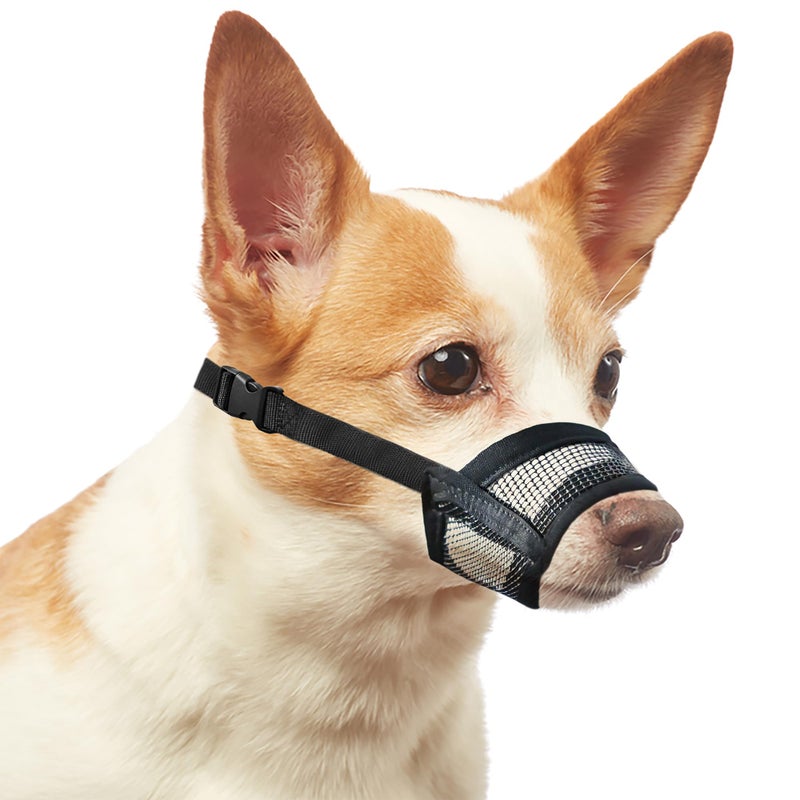 Evollax Dog Muzzle for Small Dogs â€“ Soft Air Mesh Muzzle for Small Dog | Perfect for Barking and Biting Prevention - Image 1