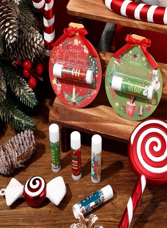 Lounsweer 24 Set Christmas Lip Balm Bulk Gifts Adult Christmas Party Favors Xmas Ball Style Lip Balm for Party Staff Coworker - Image 4