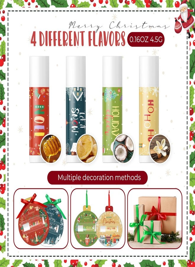 Lounsweer 24 Set Christmas Lip Balm Bulk Gifts Adult Christmas Party Favors Xmas Ball Style Lip Balm for Party Staff Coworker - Image 2
