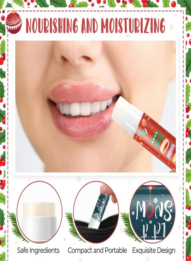 Lounsweer 24 Set Christmas Lip Balm Bulk Gifts Adult Christmas Party Favors Xmas Ball Style Lip Balm for Party Staff Coworker - Image 3