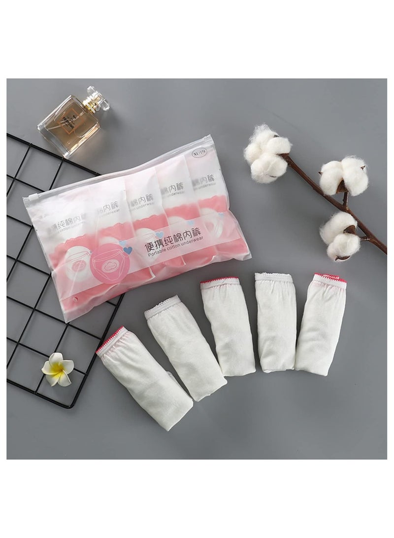 Disposable Cotton Briefs for Women, Lightweight Soft Breathable Underwear for Travel Hospital Outdoor Business Trips Menstruation Puerperium Pregnancy, 25 Pcs - L Size