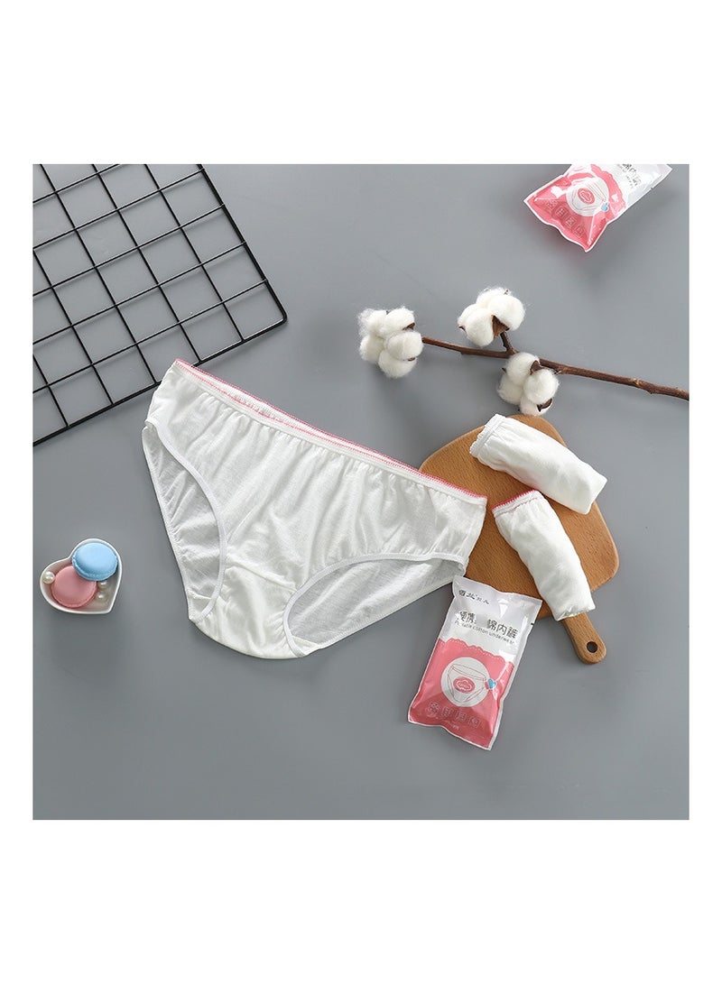 Disposable Cotton Briefs for Women, Lightweight Soft Breathable Underwear for Travel Hospital Outdoor Business Trips Menstruation Puerperium Pregnancy, 25 Pcs - L Size
