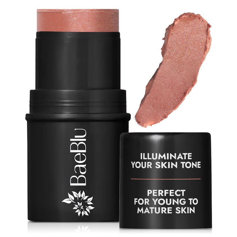 BaeBlu - Organic Blush Tube, Sangria - 100% Natural Vegan Cream Blush Sticks, Multi-Use Bronzer, & Highlighter for Lips, Cheeks & Eyes, Buildable Shimmer, Gluten-Free, Paraben-Free, Made in USA - Image 1