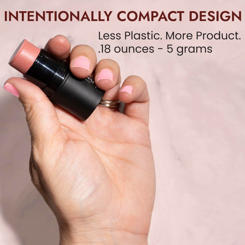 BaeBlu - Organic Blush Tube, Sangria - 100% Natural Vegan Cream Blush Sticks, Multi-Use Bronzer, & Highlighter for Lips, Cheeks & Eyes, Buildable Shimmer, Gluten-Free, Paraben-Free, Made in USA - Image 3