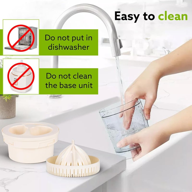 AGARO Regal Electric Citrus Juicer, 200ml Capacity, 80 Watts, Automatic Juice Extractor, Orange, Lemon, Grapefruit Juicer & Squeezer Machine, Electric Fruit Squeezer, Portable, white - Image 4