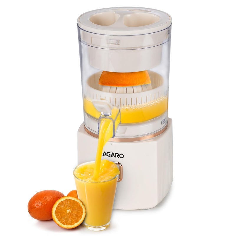 AGARO Regal Electric Citrus Juicer, 200ml Capacity, 80 Watts, Automatic Juice Extractor, Orange, Lemon, Grapefruit Juicer & Squeezer Machine, Electric Fruit Squeezer, Portable, white - Image 1