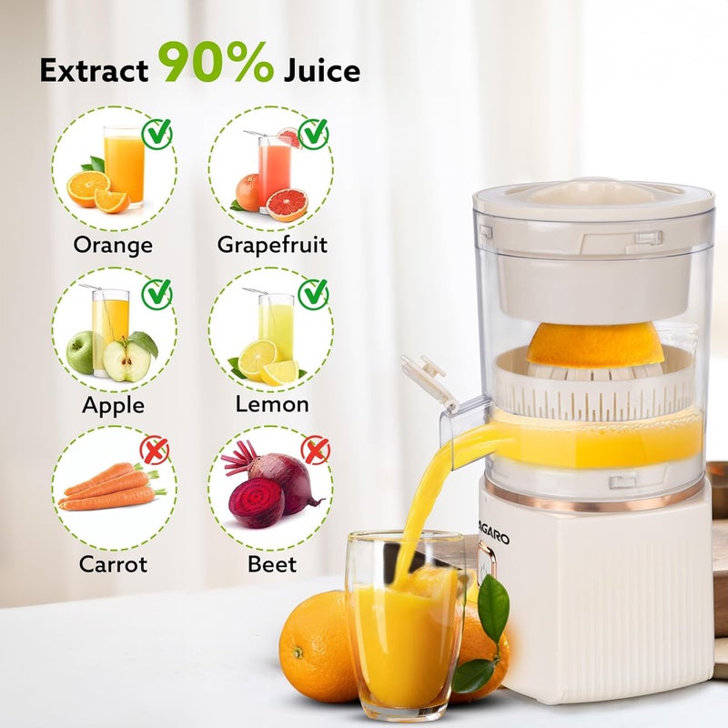 AGARO Regal Electric Citrus Juicer, 200ml Capacity, 80 Watts, Automatic Juice Extractor, Orange, Lemon, Grapefruit Juicer & Squeezer Machine, Electric Fruit Squeezer, Portable, white - Image 2