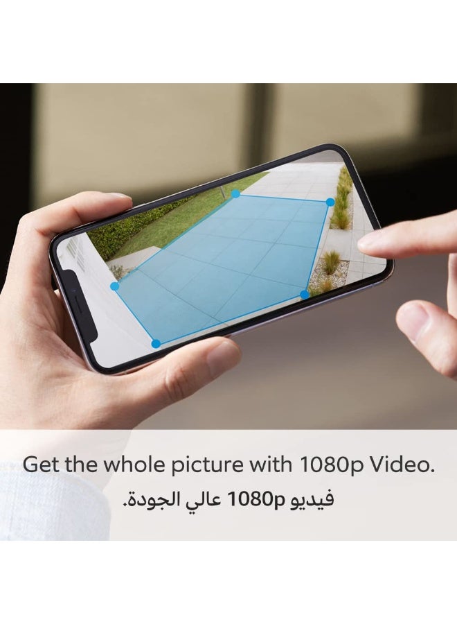 رينج كاميرا أمان خارجية سبوتلايت كام بلس قابلة للتوصيل 1080P فيديو عالي الدقة محادثة ثنائية الاتجاه رؤية ليلية أضواء LED صفارات إنذار بديل لنظام CCTV - Image 4