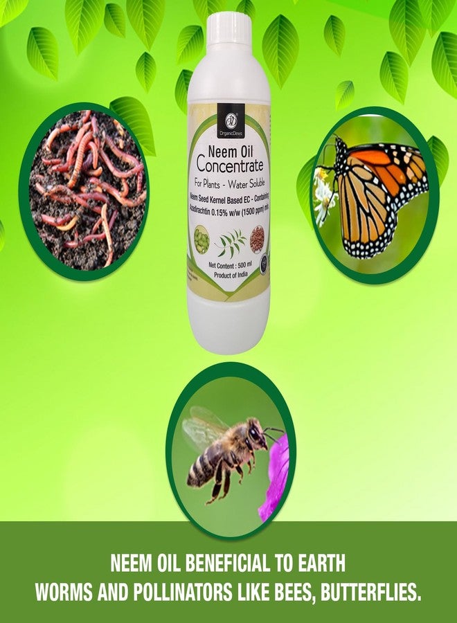 OrganicDews زيت النيم من أورجانيك ديوز بتركيز 1500 جزء في المليون (قابل للذوبان في الماء) مركز للنباتات 500 مل مع كوب قياس 25 مل - لمكافحة حشرات الحدائق - Image 5