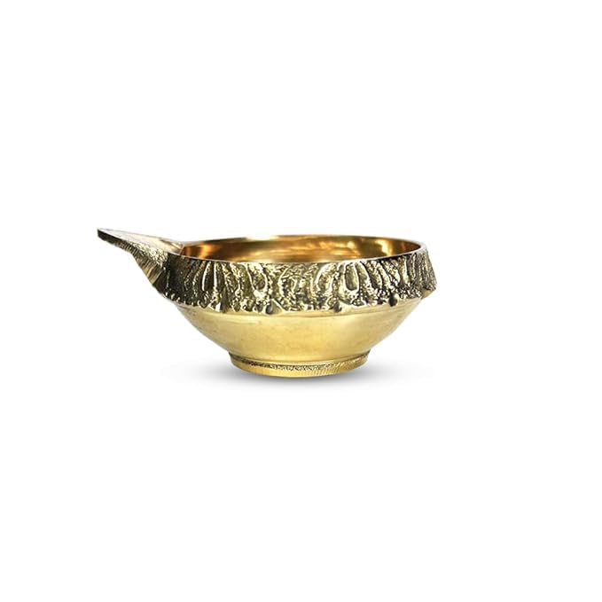 ROLIMOLI Pure Brass Kuber Aarti Akhand Diya Deepak Oil lamp On Table Diya Set for Lakshmi Puja Home Decor Mandir Temple Festival Gift Set of 1 - Image 4