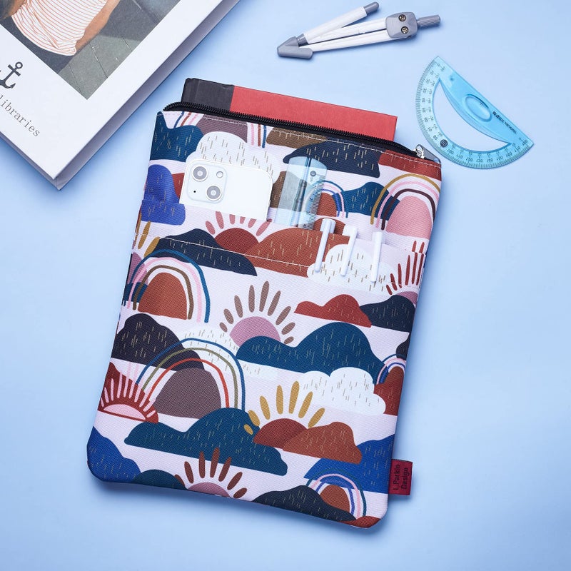 LParkin Whimsical Clouds Book Sleeve, Book Covers for Paperbacks, Washable Fabric, Book Sleeves with Zipper, Medium 11 X 8.5 Inch - Image 3