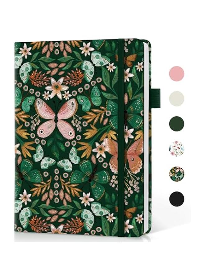 Arabest Bullet Dotted Journal Notebook for Women & Men, Hardcover Leather Journal for Writing, A5 Bullet Journaling Notebook for Work & Sketching, Perfect for Office School Home Supplies, 160 s, erfly - Image 1