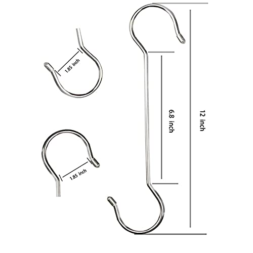 Lchkrep 6 Pack Extra Large Heavy Duty Long Outdoor Plant Hanging S Hooks - for Baskets, Bird Feeders, Wind Chimes, Garden Ornaments,Pergola,Closet,Flower Basket,Indoor Outdoor Uses (12 inch)… - Image 4