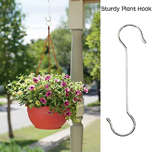 Lchkrep 6 Pack Extra Large Heavy Duty Long Outdoor Plant Hanging S Hooks - for Baskets, Bird Feeders, Wind Chimes, Garden Ornaments,Pergola,Closet,Flower Basket,Indoor Outdoor Uses (12 inch)… - Image 3