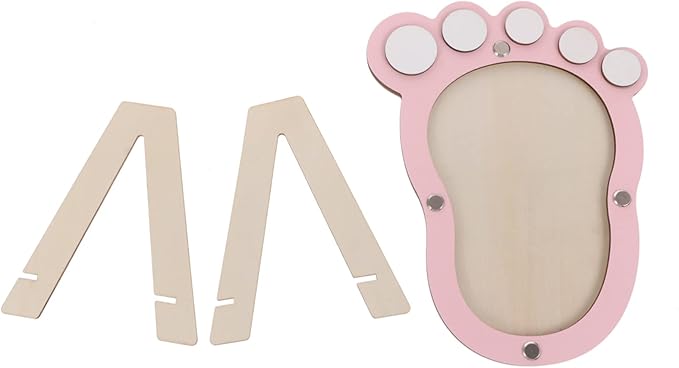 Pink Newborn Footprint Photo Frame Elegant Keepsake For Baby First Birthday Christening Nursery Decor - Image 1