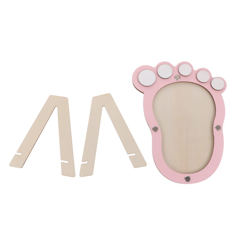 Pink Newborn Footprint Photo Frame Elegant Keepsake For Baby First Birthday Christening Nursery Decor - Image 2
