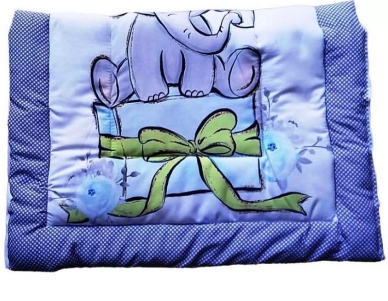 SmallBerry™ Combo Newborn Baby Pom Pom Cotton Baby Bed | Godari | Cradle Bed | Crib Sheet | Changing Mat Baby Godadi | Godari | Bedding Set | Mattress_Pack of 2 Piece_Elephant & Girraffe - Image 4