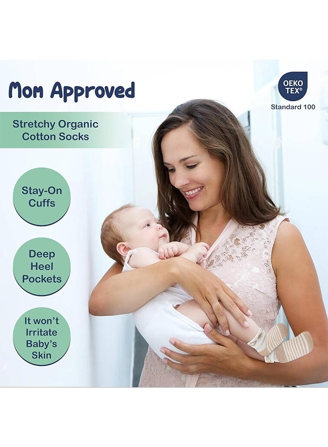 جوارب للأطفال من القماش الفروية للجنسين 4 قطع للرضع من عمر 6-12 شهرًا، جوارب دافئة للبنين والبنات - Image 3