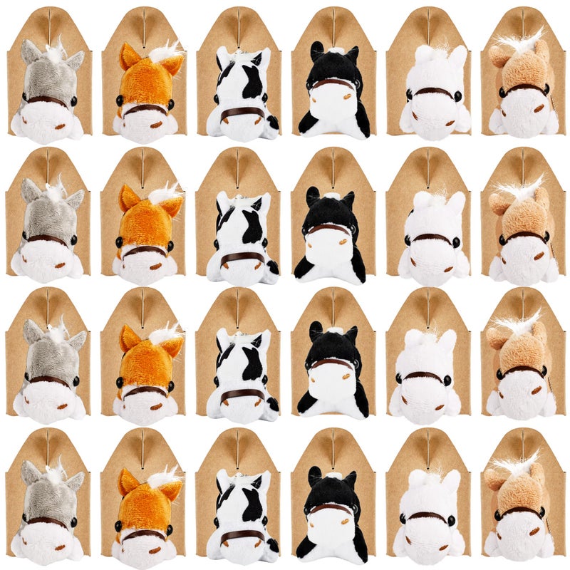 Flahard 48 Pcs Horse Party Favors Include 24 Mini Stuffed Horse Animals Toys Plush Horse Animals and 24 Foldable Boxes for Adopt a Horse Party Favors Farm Party Goodie Bag Fillers - Image 3