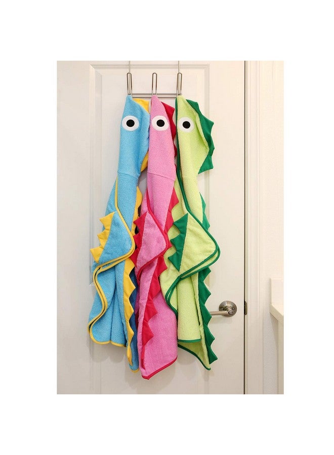 Piggy Button Kids Hooded Towel | Green Dinosaur Design | Premium Hooded Towel for Kids | Ultra Soft & Extra Large | 100% Cotton Terry Cloth Bath & Beach Towel, for Boys and Girls (Bright Green) - Image 5
