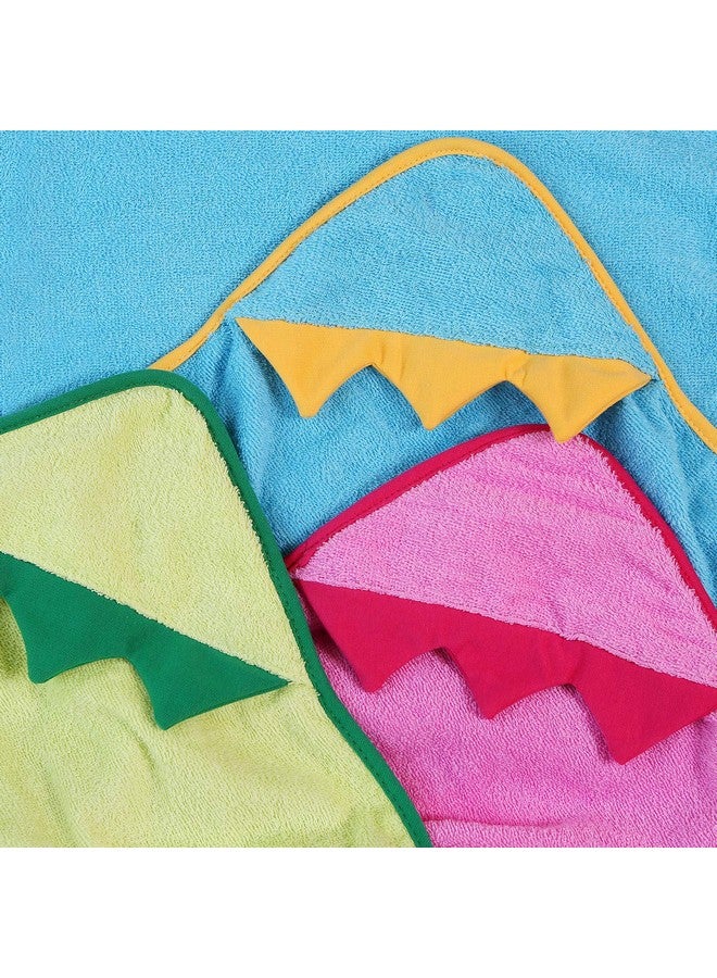 Piggy Button Kids Hooded Towel | Green Dinosaur Design | Premium Hooded Towel for Kids | Ultra Soft & Extra Large | 100% Cotton Terry Cloth Bath & Beach Towel, for Boys and Girls (Bright Green) - Image 4