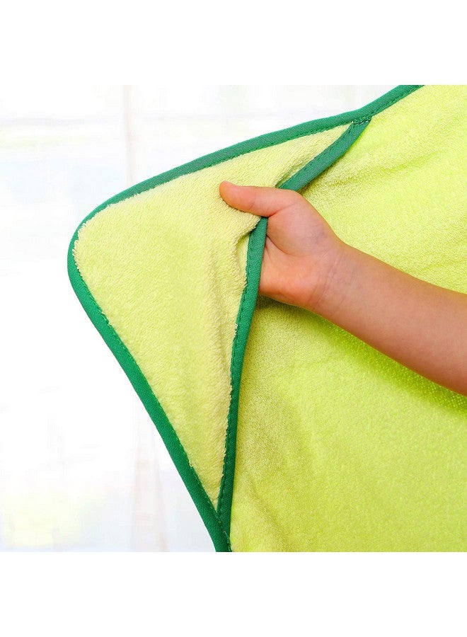 Piggy Button Kids Hooded Towel | Green Dinosaur Design | Premium Hooded Towel for Kids | Ultra Soft & Extra Large | 100% Cotton Terry Cloth Bath & Beach Towel, for Boys and Girls (Bright Green) - Image 3