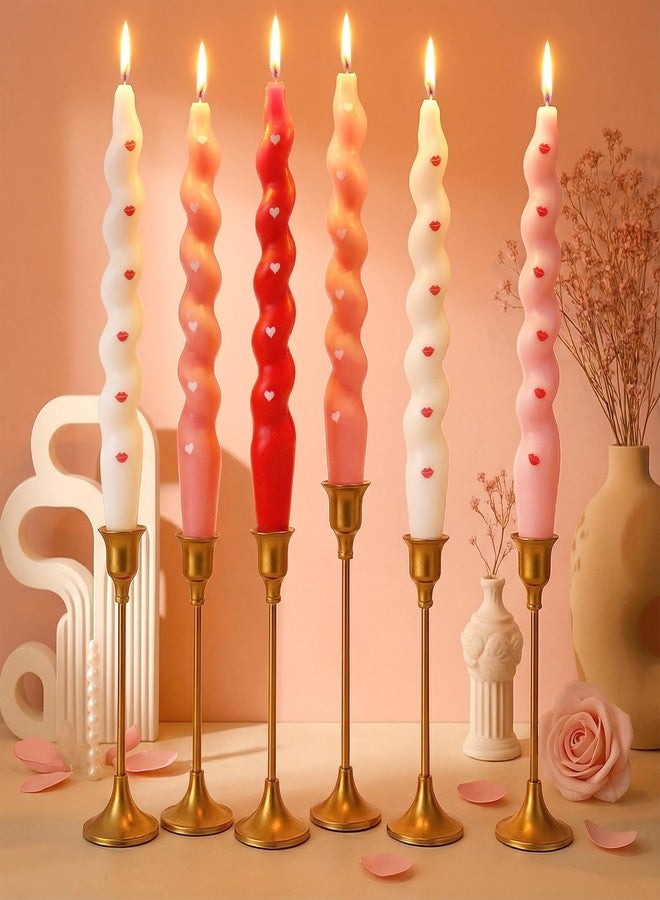 Conelist 6 Pcs 8 Inch Taper Candles Heart and Lip Candle Sticks for Bachelorette Bridal Wedding Party Baby Shower Table Cake Decor - Image 3