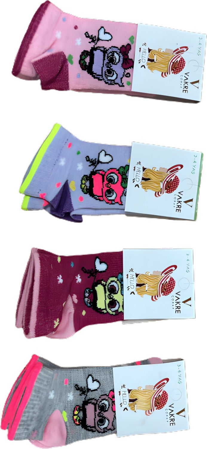 Vakre 6 Pairs of Girls' Booties Socks 