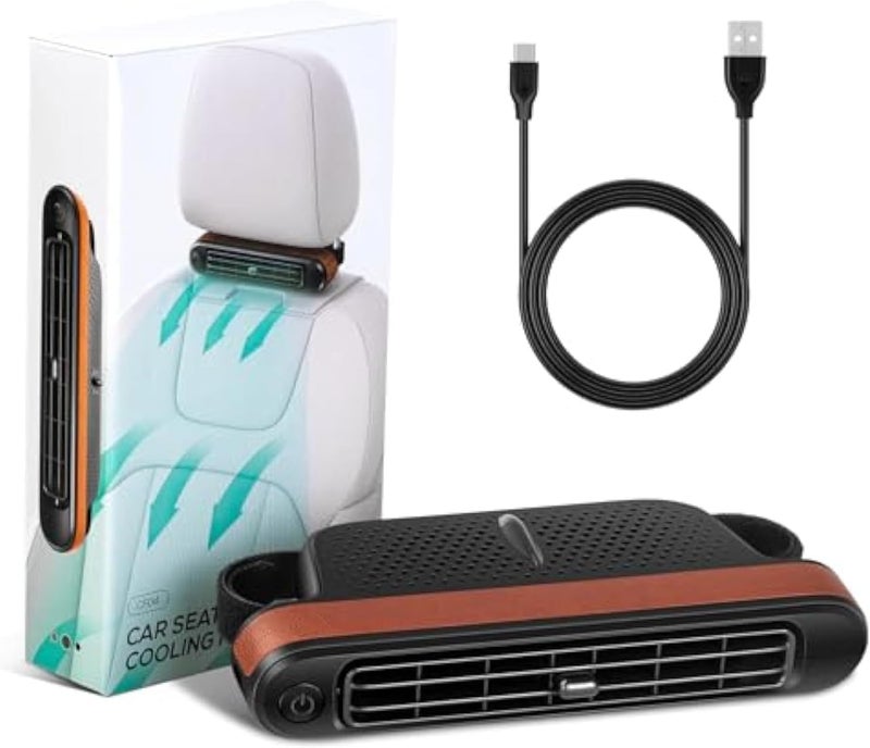 ShabeEat مروحة مقعد السيارة USB، مروحة تبريد المقعد الخلفي، مروحة تبريد مقعد محمولة، مع 3 سرعات، مراوح سيارة لسيارات الدفع الرباعي والشاحنات والسيارات - Image 1