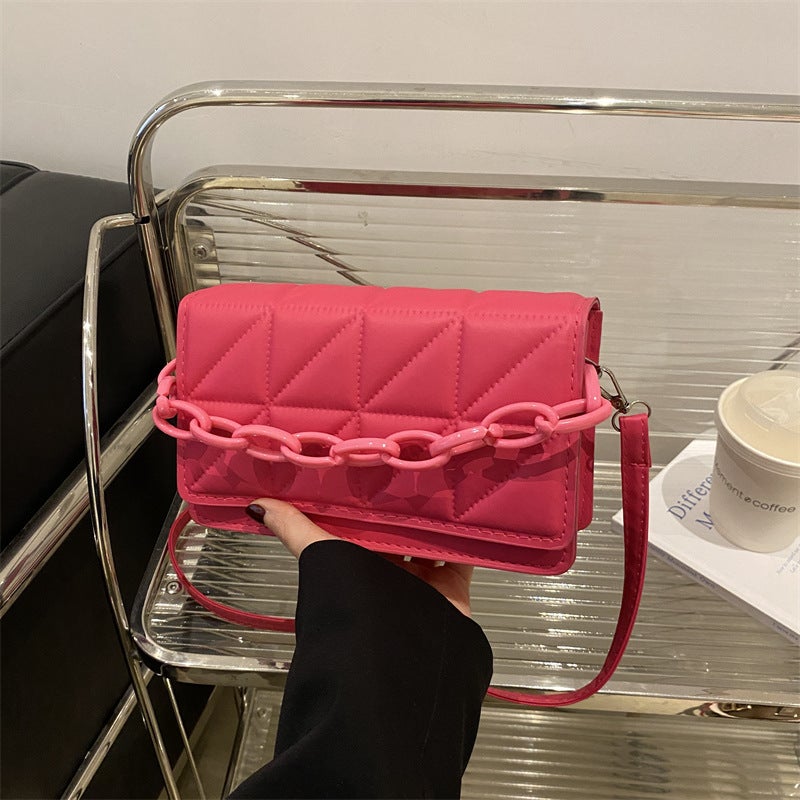 Rhombic Simple Casual All-Match Fashion New Style Western Style Crossbody Bag Women'S Design Sense Niche Personality Korean Style Popular - Image 1
