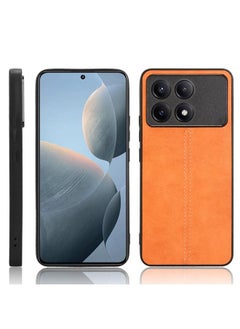 For Xiaomi Redmi K70 / K70 Pro Sewing Cow Pattern Skin PC + PU + TPU Phone Case(Orange)