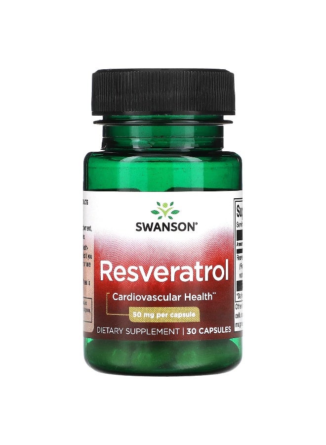 SWANSON Swanson, Resveratrol, 50 mg, 30 Capsules 