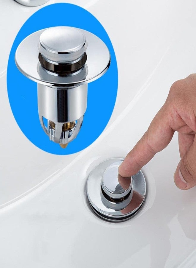 Gyanadh Click Clack Basin Waste Without Overflow | Pop Up Wash Basin Drain Plug | Heavy Duty Brass Bathroom Sink Drain Valve Chrome Finish Universal Basin Waste Fitting - Image 5