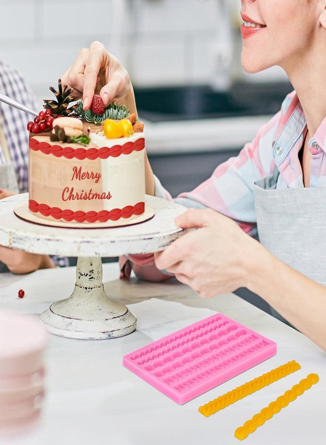 Beasea قالب سيليكون من بيسيا لتزيين الكيك، قالب عجينة الفطائر، قالب دانتيل لؤلؤي، أداة خبز يدوية، حافة وردية، قالب حبل دانتيل لتزيين الشوكولاتة، الكب كيك، الحلوى، المعجنات، الجيلي - Image 5