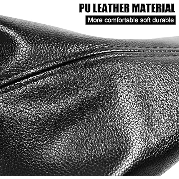 rayihni Universal Car Shift Knob dust Cover Black PU Leather ManualAuto Shifter Shift Boots Cover Black - Image 3