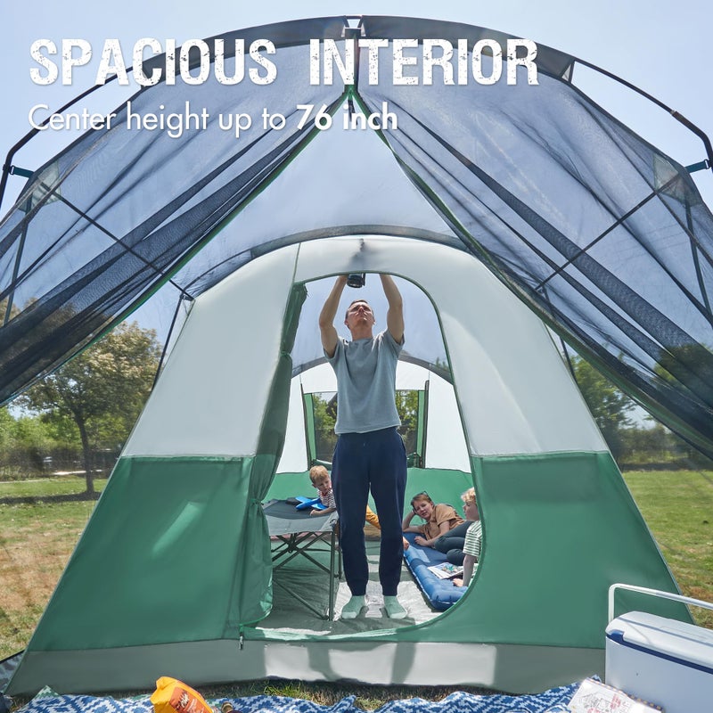 Portal 6 Person Family Tent for Camping with Screen Room, Weather Resistant Tall Tent with Rainfly, Easy Setup for Family Outdoor Camping, Backyard - Image 4