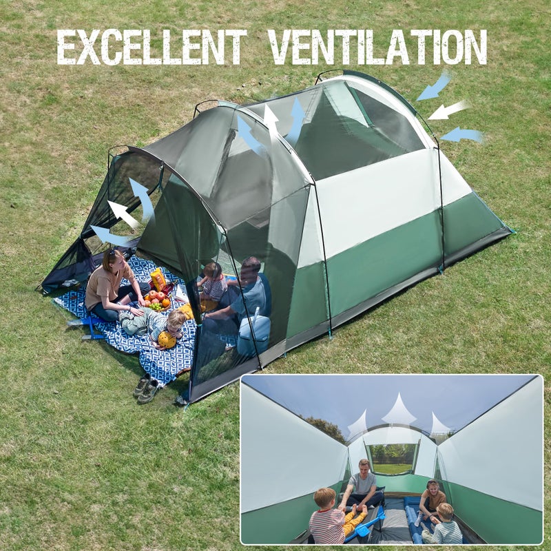 Portal 6 Person Family Tent for Camping with Screen Room, Weather Resistant Tall Tent with Rainfly, Easy Setup for Family Outdoor Camping, Backyard - Image 5