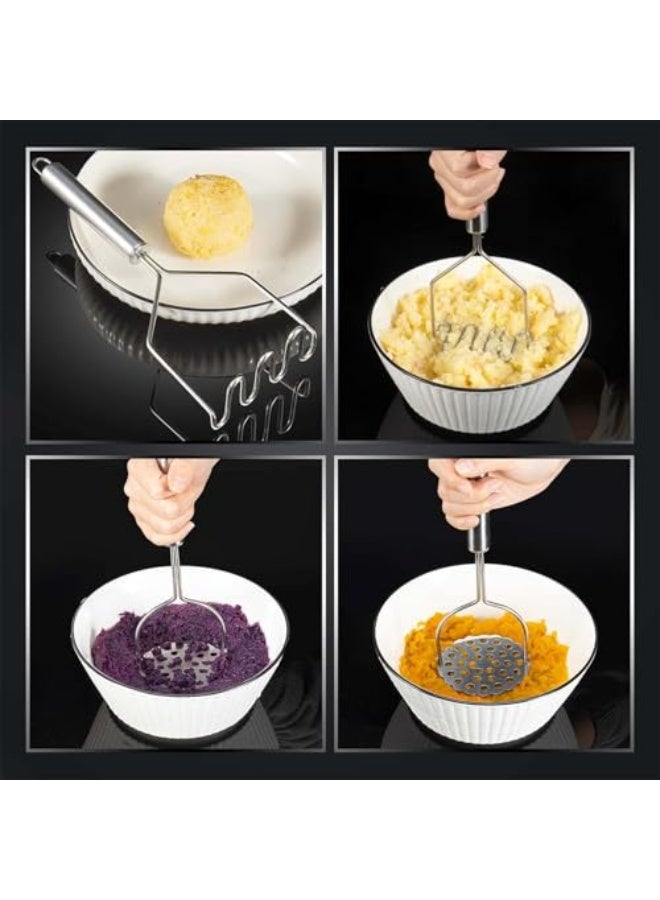 فاصولا هراسة بطاطس من ، قطعتان شديدة التحمل من الستانلس ستيل، هراسة خضروات للمطبخ، هراسة سلكية للبطاطس والافوكادو والفاصوليا والفواكه والخضروات - Image 4