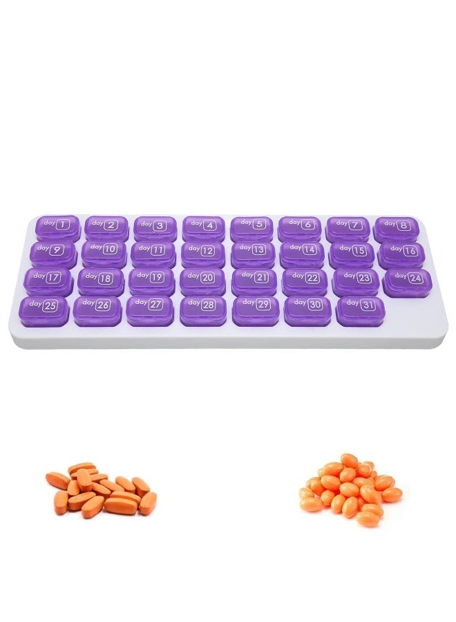 Generic Daily Pill Organizer, Monthly Pill Organizer Box, Portable Pill Organizer Box for 31 Days, Removable Medication Pod, Travel Pill Case for Vitamins, Cod Liver Oil, Supplements and Medication - Image 1