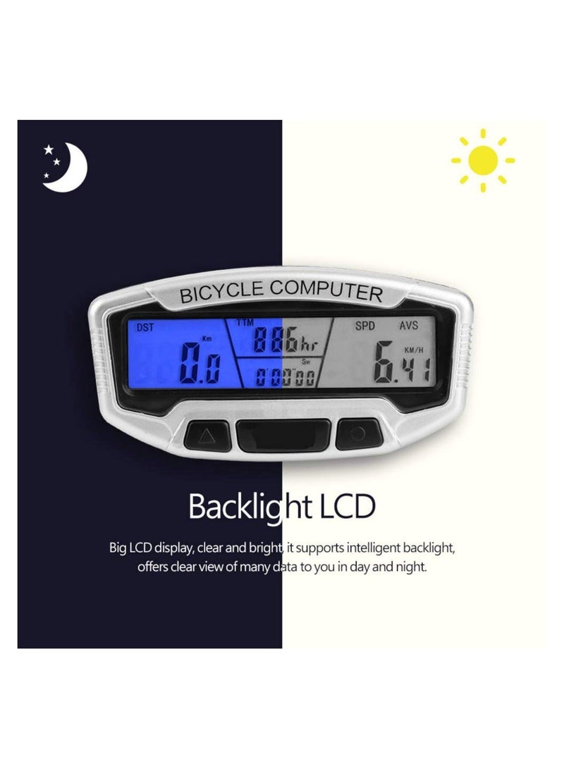 Y&D Bike Computer, Outdoor Waterproof Wired Computer Odometer Cycling Riding Accessory with Lcd Display, Supports Intelligent Backlight, Lightweight, Dustproof, Waterproof, Energy Saving(1 Pack) - Image 3