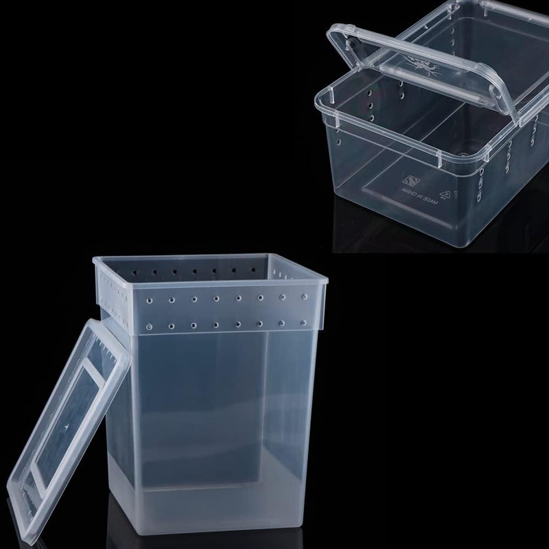 VTurboWay 10 Pack Reptile Feeding Box Plastic Transparent Breeding Box for Bearded Dragon Lizard Spider Snake Tree Frog Reptlies Turtle (2 Pcs Large Size and 8 Pcs Small Size) - Image 4