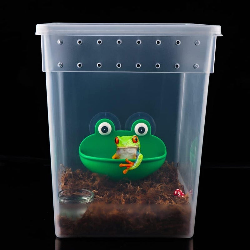 VTurboWay 10 Pack Reptile Feeding Box Plastic Transparent Breeding Box for Bearded Dragon Lizard Spider Snake Tree Frog Reptlies Turtle (2 Pcs Large Size and 8 Pcs Small Size) - Image 2