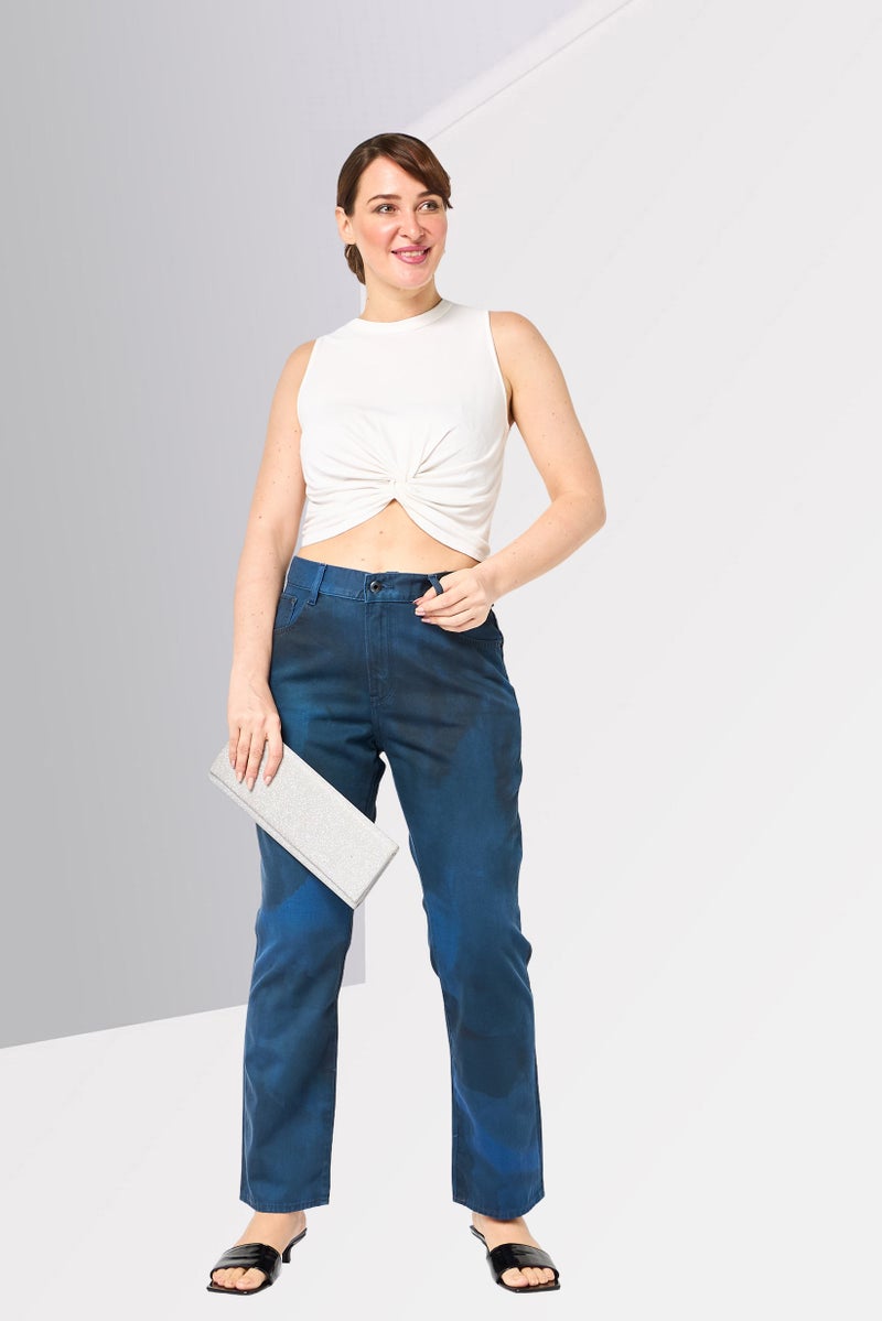 G-Star RAW Women Straight Fit Tie Dye Non-Stretchable Denim, Multicolor - Image 2