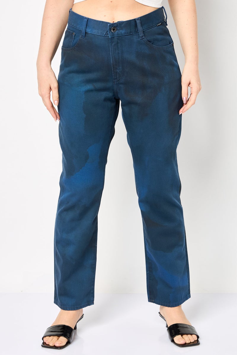 G-Star RAW Women Straight Fit Tie Dye Non-Stretchable Denim, Multicolor - Image 1