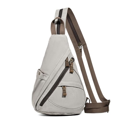 KL928 Canvas Sling Bag - Small Crossbody Backpack Shoulder Casual Daypack Rucksack for Men Women(Large Version) - Image 1