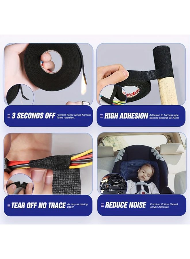 Black 19mm Heavy Duty Adhesive Tape Multi Surface Temperature Resistant 40C to 200C - Image 4